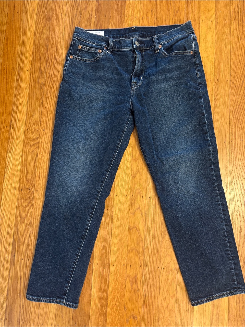 GAP Women's Dark Blue girlfriend mid rise jeans